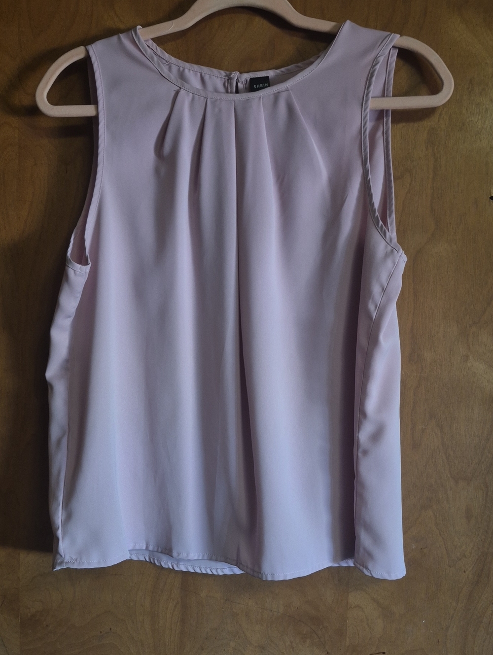 SHEIN Light Pink Pleated Front Sleeveless Camisole